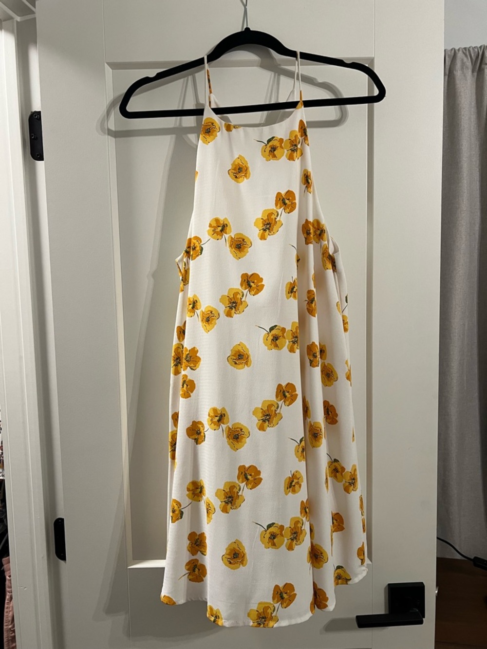 White Sundress with Yellow Floral Print